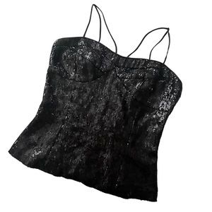 Black Sequin Tank Top